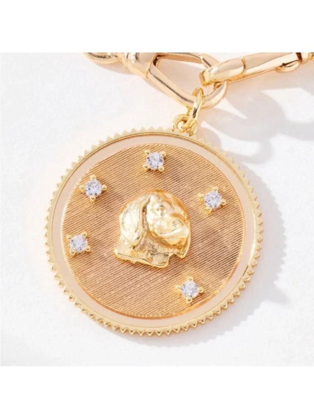 New! Anthropologie 14K Gold Plated Dachshund Dog Charm Necklace NWT